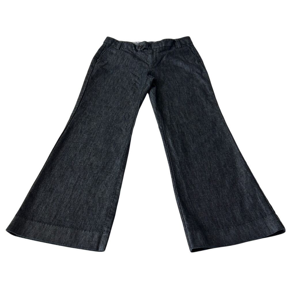 GAP Women's Gapstretch Trouser Jeans 4 Petite Dark Gray Wide Leg Preppy Y2K
